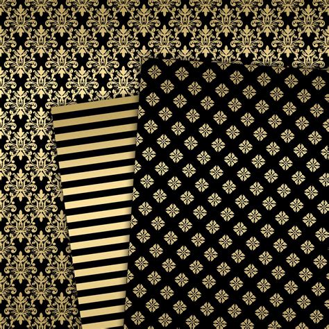 Black and Gold Digital Paper Royal Gold Patterns Luxury Polka - Etsy