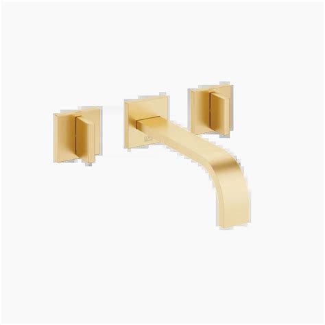 MEM Brushed Durabrass 23kt Gold Wall Mounted Basin Mixer Without