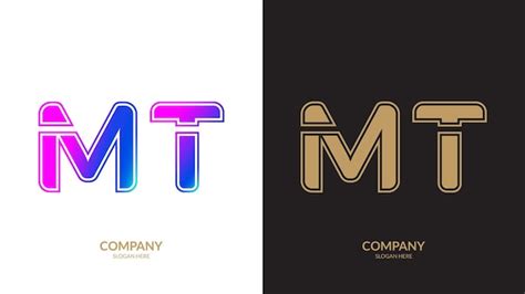 Plantilla vectorial de diseño del logotipo de la letra mt Vector Premium