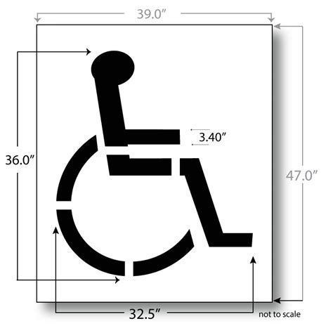 Handicap Parking Stencil, 36 in. x 32 in., Reusable Maxi Thick Plastic ...