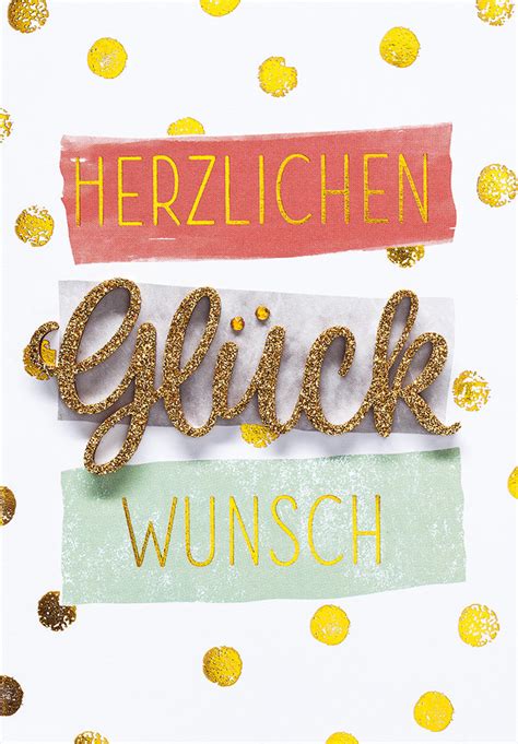 Allgemeine Wünsche Lettering Glückwunschkarte mit Applikation im