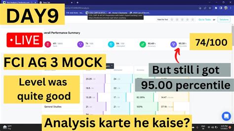 Fci Ag3 Live Mock Test Day 9 7400100 Still I Got 95tile