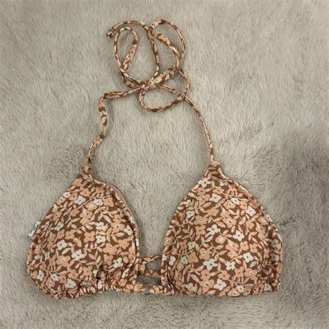 Aerie Women S Pink And White Bikini And Tankini Tops Depop