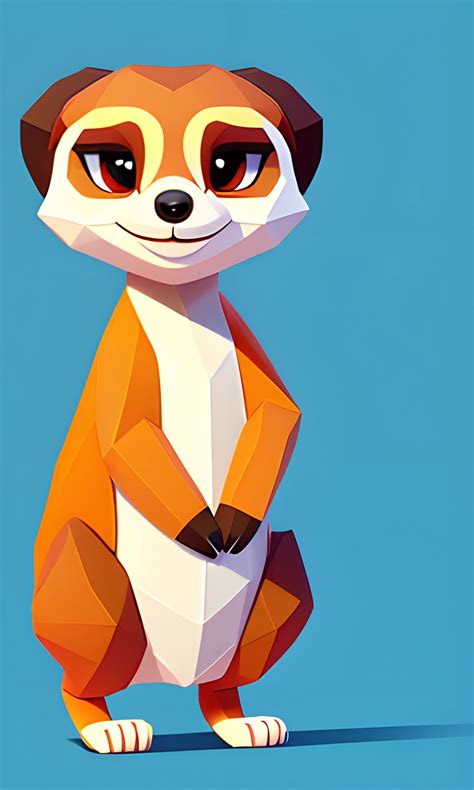 Stylized Meerkat Digital Art - Free Download - AI Scribbles