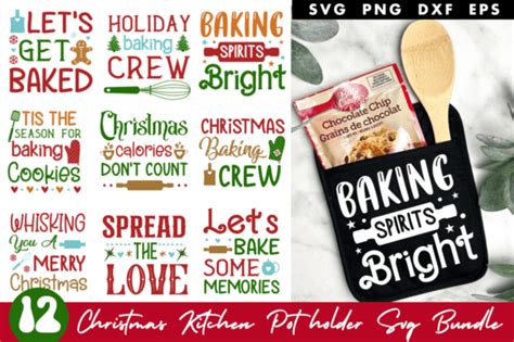 Christmas Kitchen Pot Holder Svg Bundle Graphic By Craftsvg Creative