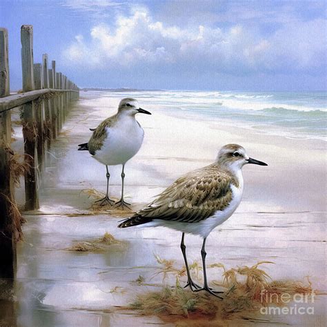 Sandpipers On The Beach Digital Art By Elaine Manley Fine Art America