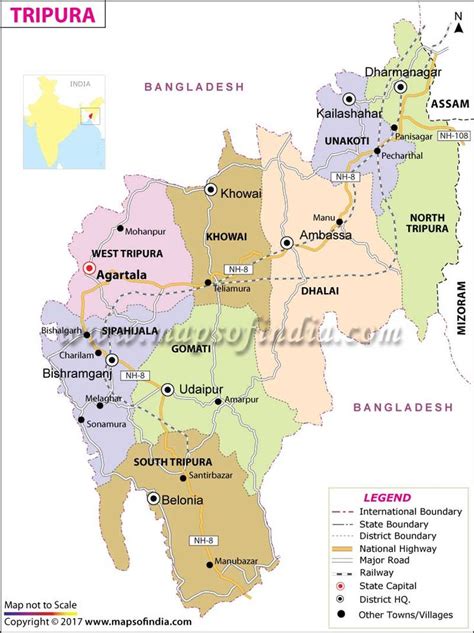 Tripura Map | India world map, Map, Indian history facts