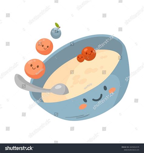 Funny Porridge Smiling Face Cartoon Illustration Stock Vector (Royalty ...