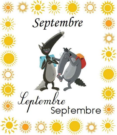 Les mois de l année avec Loup Septembre Education Back to school