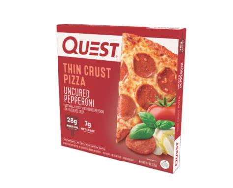 Quest Uncured Pepperoni Flourless Thin Crust Frozen Pizza 114 Oz