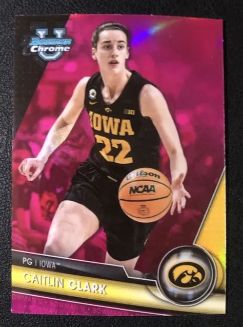 Bowman University Chrome Caitlin Clark Pink Refractor Iowa