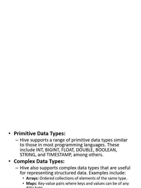 Hive Data Types Pdf Software Databases