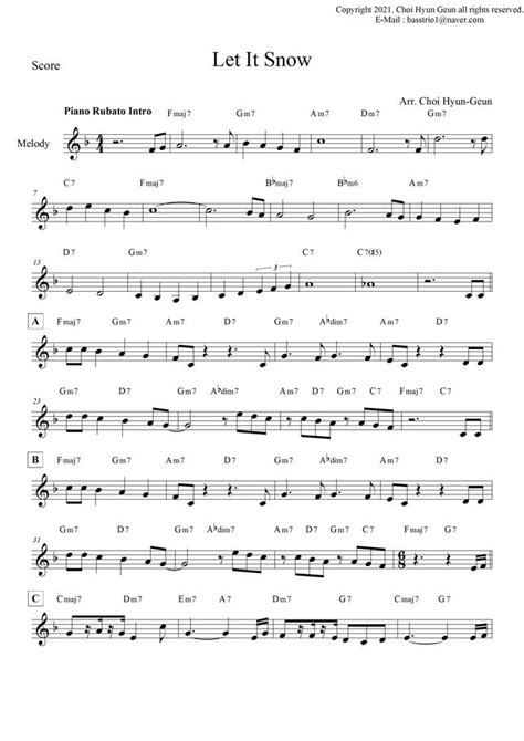 Let It Snow Let It Snow Jazz Ver By Choi Hyun Geun Sheet Music