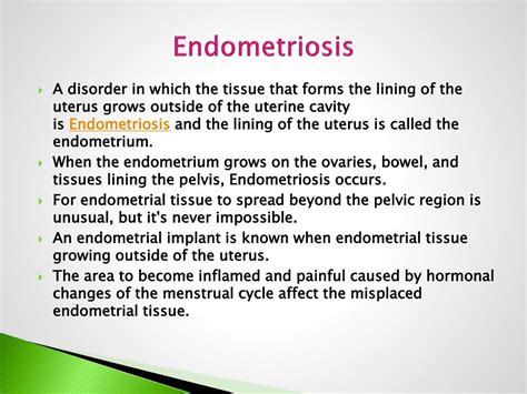 Ppt Endometriosis Overview Sign Symptoms Causes Diagnosis And