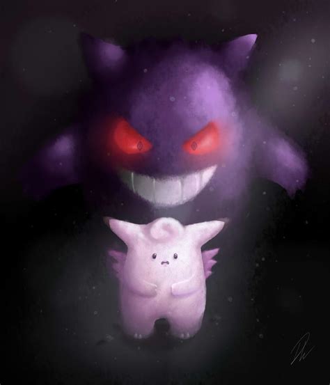 Gengar and Clefable by MmMonstro on DeviantArt