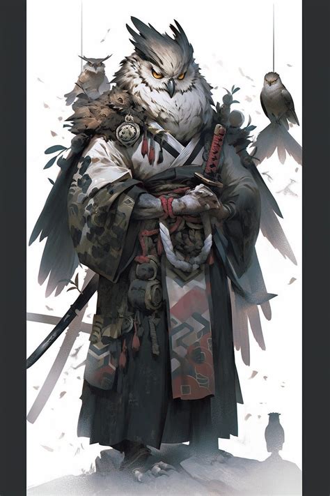 Humanoid Owl samurai in 2023 | Character art, Dungeons and dragons ...