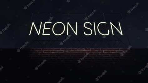 Premium Psd Neon Light Logo Mockup