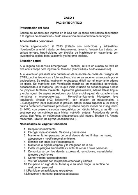 Presentaci N Del Caso Presentaci N Del Caso Caso Paciente Cr Tico