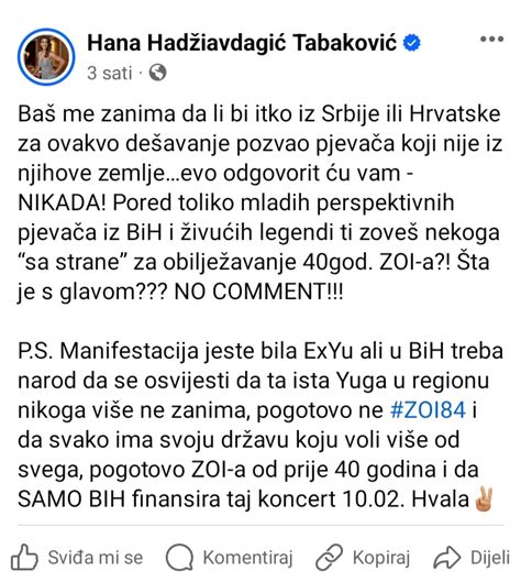 Hana Hađžiavdagić i Vlado Podany protive se februarskom koncertu Tonija