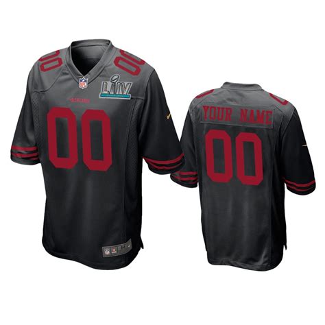 San Francisco 49Ers Custom Black Super Bowl Liv Game Jersey – Klein Studio