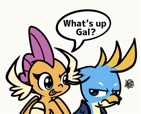 3028018 Safe Artistderp Pone Derpibooru Exclusive Gallus Smolder Dragon Griffon G4