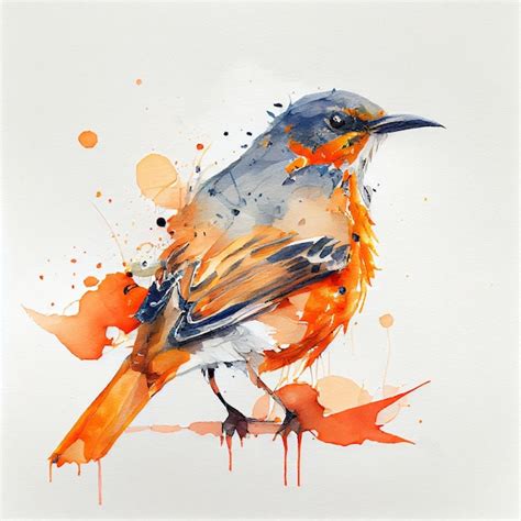 Premium Photo | Bird watercolor drawing paint