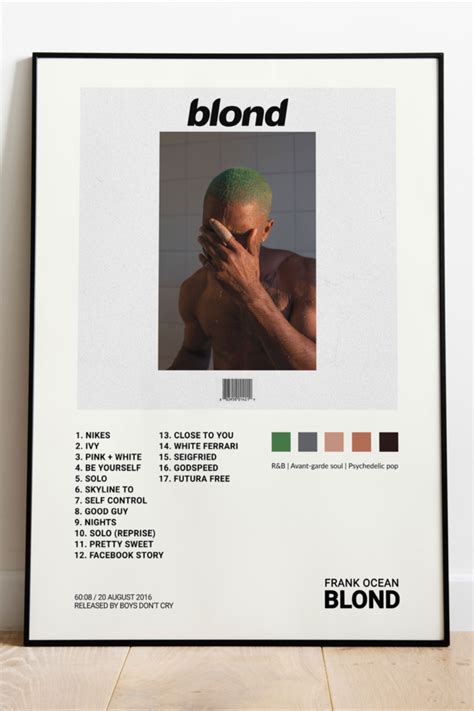 Frank Ocean Blond Blonde Album Cover Poster Print Blonde Album