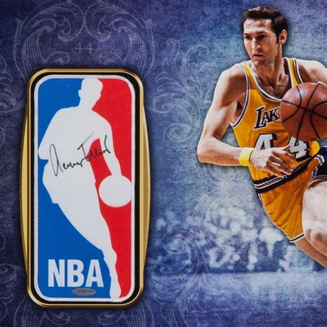 Jerry West Signed Le Lakers 16x24 Custom Framed Nba Logo Patch Display Uda Coa Pristine Auction