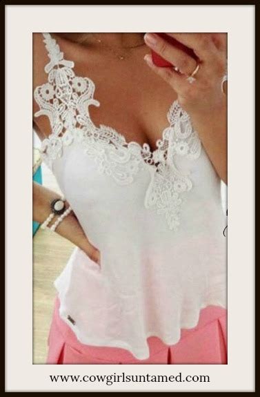 White Crochet Lace Spaghetti Strap Flowy Tank Top Lace Crochet Gypsy Top Tops Tank Top