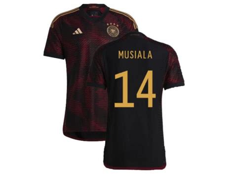 Germany National Soccer Musiala World Cup Black And Red Away