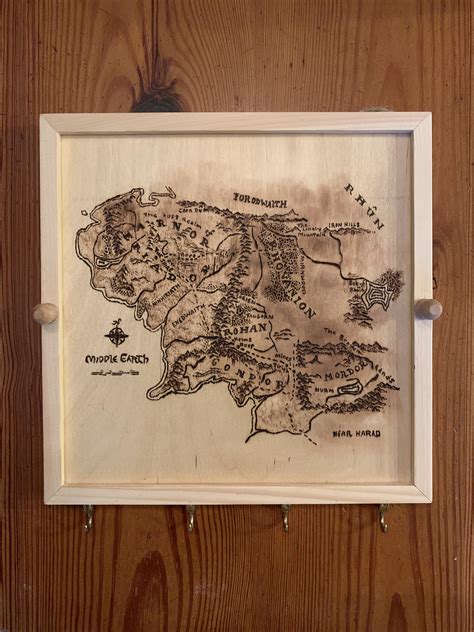 My Wood Burned Map Of Middle Earth Rlotr