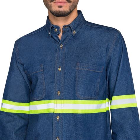 Camisa De Mezclilla Industrial Trabajo Rudo Reflejante 3 7xl Meses