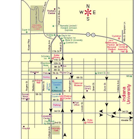 Travel Map Bloomington & Nashville Indiana