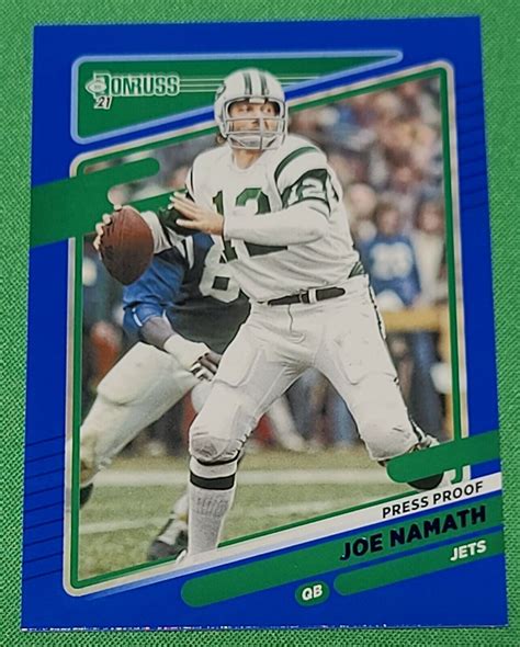 Joe Namath 2021 Donruss Press Proof Blue Jets SP Parallel 42 EBay