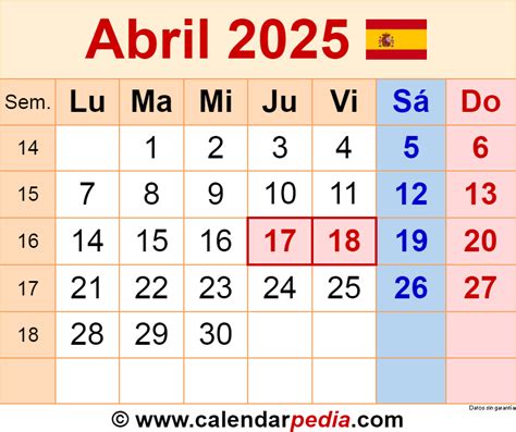 Calendario De Abril De 2025 En Excel Una Herramienta Esencial Para La