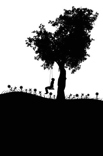 Girl Tree Swing Silhouette Vector Images Over 240