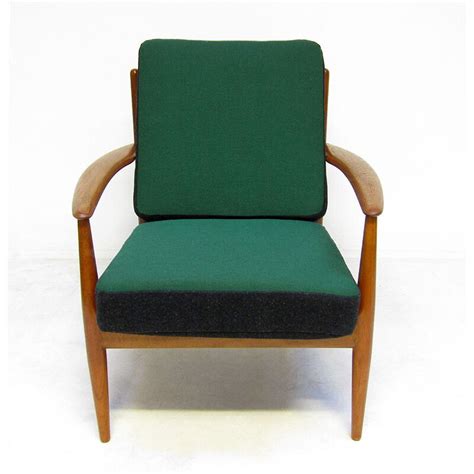 Fauteuil Vintage En Teck Et Tissu Kvadrat Par Grete Jalk