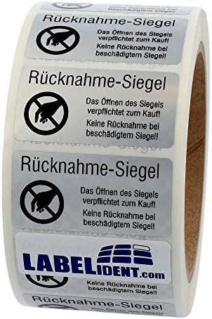 Labelident Siegeletiketten X Mm R Cknahme Siegel Das