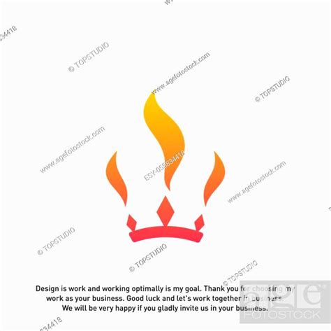 Fire Crown logo designs concept vector. Flame Crown logo template, Stock Vector, Vector And Low ...