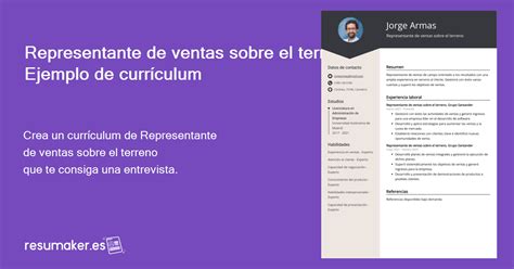 Curriculum Vitae Representante De Ventas Sobre El Terreno Ejemplo Y