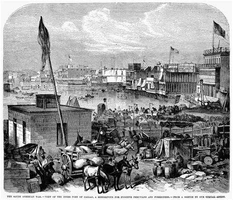 Peru: Callao, 1881. /Nview Of The Busy Waterfront Of The Port Of Callao ...