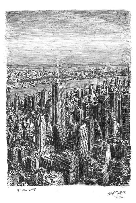 new york skyline drawing