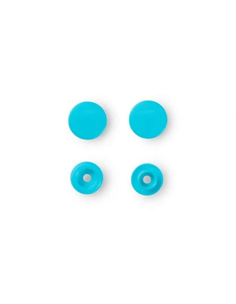 30 Boutons Pression Prym Color Snaps Bleu Turquoise Coudreetbroder