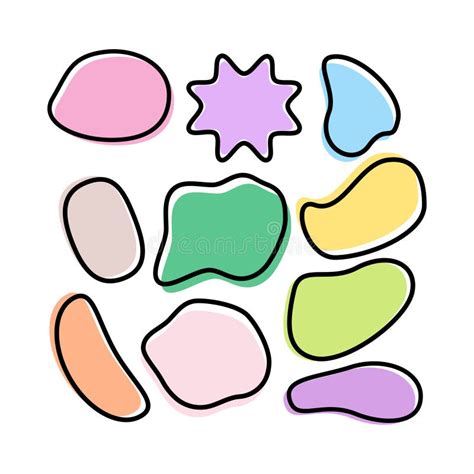 Colorful Irregular Shape Collection Stock Illustration Illustration