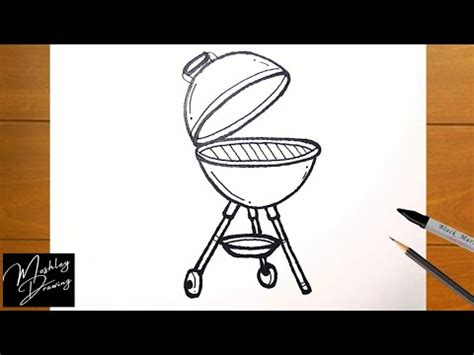 How To Draw A Barbecue Grill Youtube