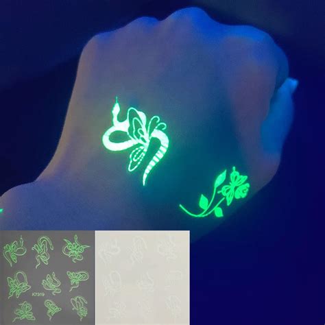 Glow in Dark Tattoo | Glow in The Dark Tattoo Sticker | Glow Tattoos