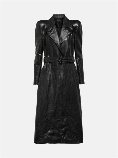 Balenciaga Leather Trench Coat Reversible