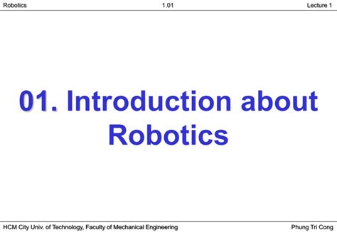 Lecture Introduction Robotics