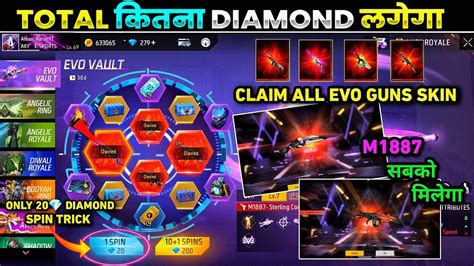 Free Fire Evo Vault Me Kitna Diamond Lagega Spin Evo M1887 Thomson