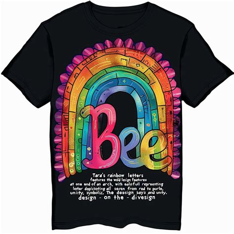 Rainbow Be Kind Graphic Black Tshirt Diversity Unity Tee Colorful